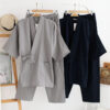 Men's Kimono Pajamas Cotton Double Gauze Loose Pajamas Men's Kimono Pajamas Cotton Double Gauze Loose Pajamas