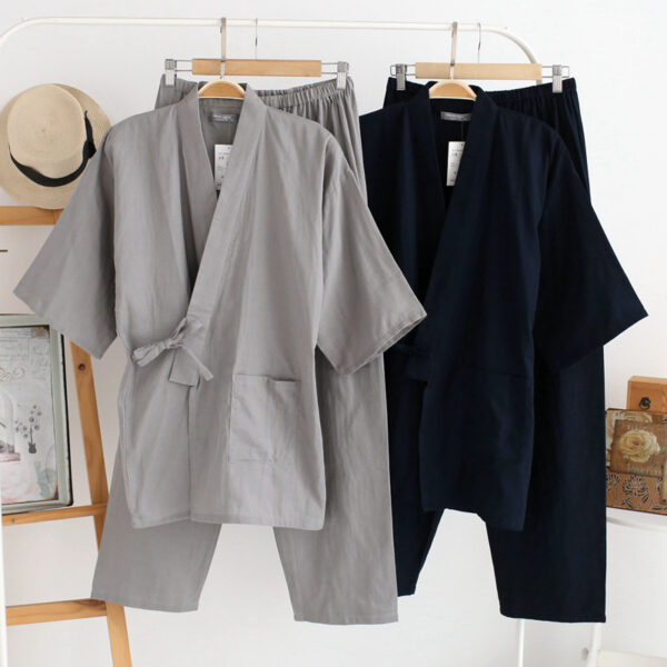 Men's Kimono Pajamas Cotton Double Gauze Loose Pajamas Men's Kimono Pajamas Cotton Double Gauze Loose Pajamas