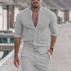 Men's Long Sleeve Shirt with Button Casual Solid Color Tops for Spring Men's Long Sleeve Shirt with Button Casual Solid Color Tops for Spring