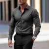 Men's Shirt Business Button Down Summer Solid Color Long Sleeve Lapel Men's Shirt Business Button Down Summer Solid Color Long Sleeve Lapel