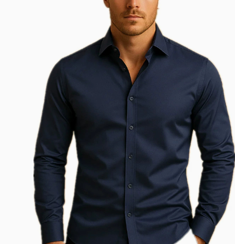 Men's Shirt Business Button Down Summer Solid Color Long Sleeve Lapel Men's Shirt Business Button Down Summer Solid Color Long Sleeve Lapel