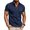 Men's Short Sleeve Polo Shirt Henry T-shirts - Casual Summer Quick Dry Men's Short Sleeve Polo Shirt Henry T-shirts - Casual Summer Quick Dry