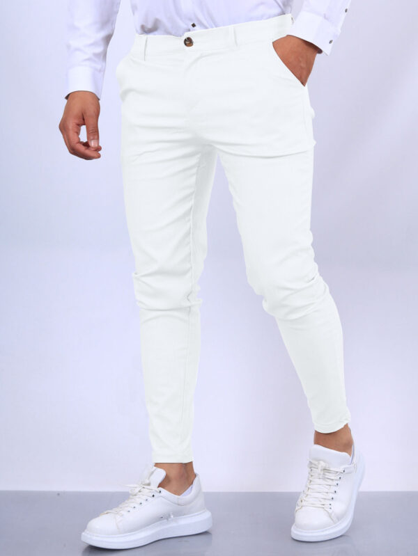 Men's Slim Button Trousers Fashion Solid Office Versatile Long Pencil Men's Slim Button Trousers Fashion Solid Office Versatile Long Pencil