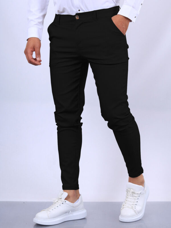 Men's Slim Button Trousers Fashion Solid Office Versatile Long Pencil Men's Slim Button Trousers Fashion Solid Office Versatile Long Pencil