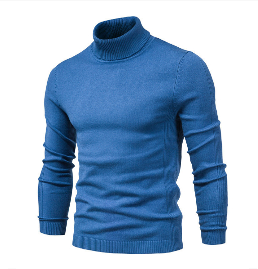 Men's Solid Color Slim Pullover Turtleneck Sweater Winter Casual Tops