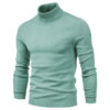 Men's Solid Color Slim Pullover Turtleneck Sweater Winter Casual Tops