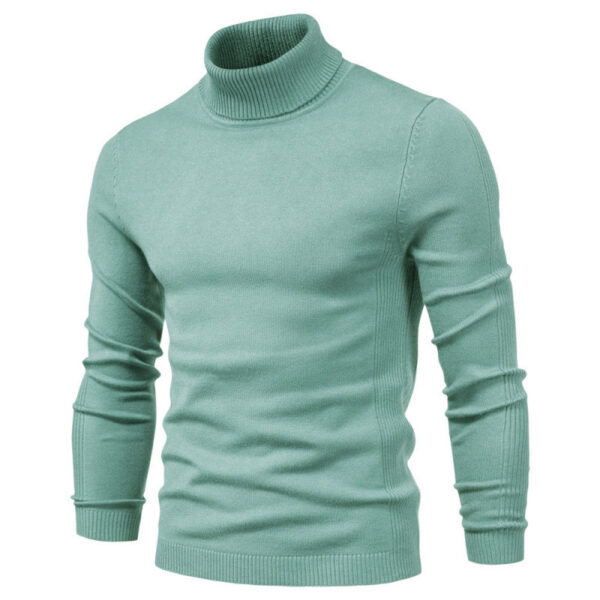 Men's Solid Color Slim Pullover Turtleneck Sweater Winter Casual Tops