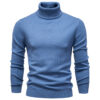 Men's Solid Color Slim Pullover Turtleneck Sweater Winter Casual Tops