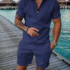 Men's Summer Short Sleeve Shorts Casual Suit Men's Summer Short Sleeve Shorts Casual Suit