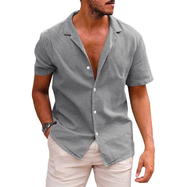 Men's Tops Casual Button Down Shirt Short Sleeve Beach Summer
