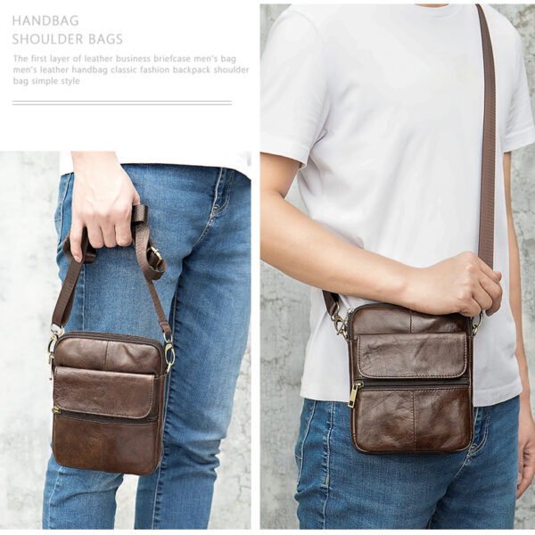 Men's Waist Bag Messenger Bbag Shoulder Leather Men Bags First Layer