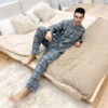 Men's Warm Cloth Flannel Pajama Suit Men's Warm Cloth Flannel Pajama Suit
