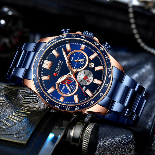 Men's Waterproof Calendar Steel Belt Quartz Watch