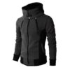 Men's Zip UP Hooded Jacket Fake Two Piece Sports Cardigan Casual Slim Men's Zip UP Hooded Jacket Fake Two Piece Sports Cardigan Casual Slim