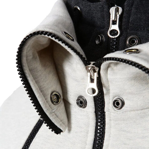 Men's Zip UP Hooded Jacket Fake Two Piece Sports Cardigan Casual Slim Men's Zip UP Hooded Jacket Fake Two Piece Sports Cardigan Casual Slim