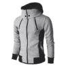 Men's Zip UP Hooded Jacket Fake Two Piece Sports Cardigan Casual Slim Men's Zip UP Hooded Jacket Fake Two Piece Sports Cardigan Casual Slim