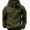 Men's Zip-up Hoodies Sweatshirt with Drawstring and Pocket Design