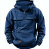 Men's Zip-up Hoodies Sweatshirt with Drawstring and Pocket Design