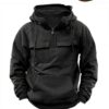Men's Zip-up Hoodies Sweatshirt with Drawstring and Pocket Design