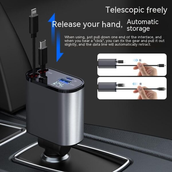 Metal Car Charger 100W Super Fast Charging Cigarette Lighter USB