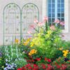 Metal Garden Trellis for Climbing Plants Outdoor Flower Stand - Green Metal Garden Trellis for Climbing Plants Outdoor Flower Stand - Green
