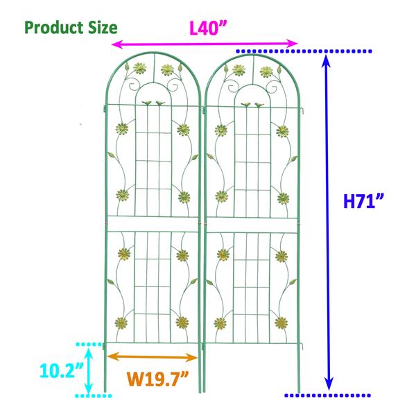 Metal Garden Trellis for Climbing Plants Outdoor Flower Stand - Green Metal Garden Trellis for Climbing Plants Outdoor Flower Stand - Green
