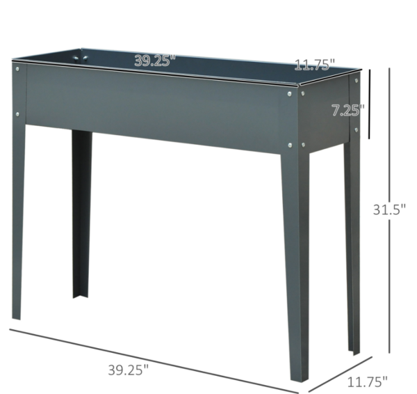 Metal Raised Garden Bed Planter Box 40 X 12 X 32 Dark Grey Durable Metal Raised Garden Bed Planter Box 40 X 12 X 32 Dark Grey Durable