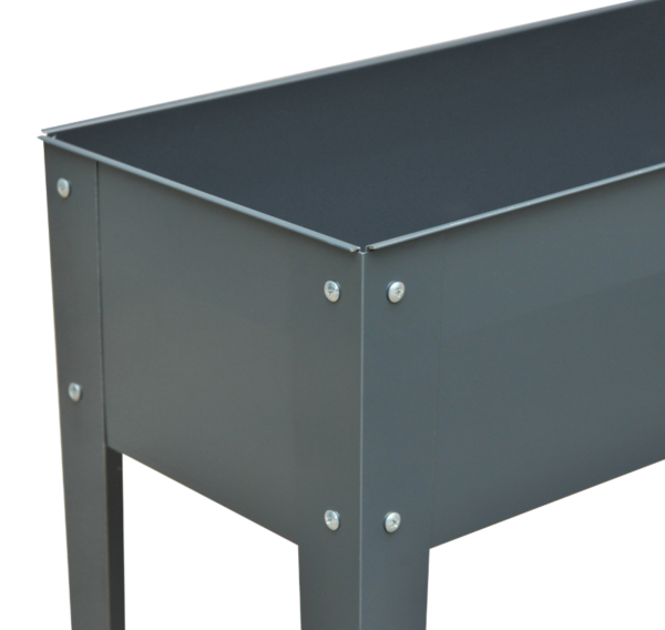 Metal Raised Garden Bed Planter Box 40 X 12 X 32 Dark Grey Durable