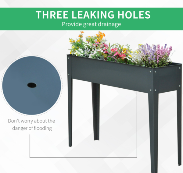 Metal Raised Garden Bed Planter Box 40 X 12 X 32 Dark Grey Durable Metal Raised Garden Bed Planter Box 40 X 12 X 32 Dark Grey Durable
