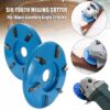 Meterk Six Teeth Power Wood Carving Disc Tool Milling Cutter for 16mm