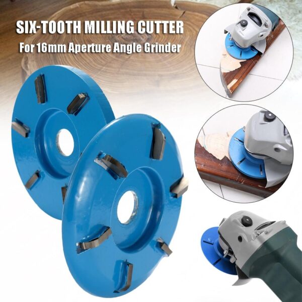 Meterk Six Teeth Power Wood Carving Disc Tool Milling Cutter for 16mm