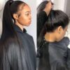 Mid-length Straight Hair Hand-woven Front Lace Synthetic Wigs Mid-length Straight Hair Hand-woven Front Lace Synthetic Wigs