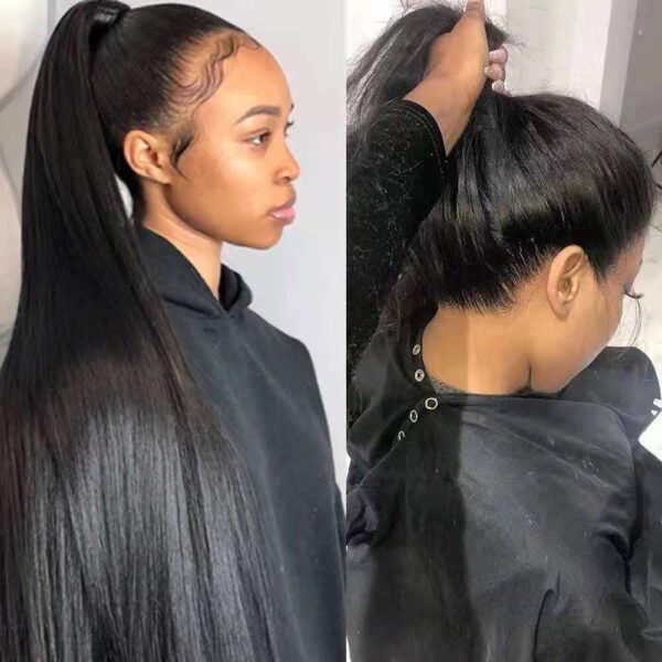 Mid-length Straight Hair Hand-woven Front Lace Synthetic Wigs Mid-length Straight Hair Hand-woven Front Lace Synthetic Wigs