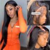 Mid-length Straight Hair Hand-woven Front Lace Synthetic Wigs Mid-length Straight Hair Hand-woven Front Lace Synthetic Wigs