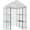 Mini Walk-in Greenhouse Kit Portable Green House with 3 Tier Shelves
