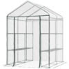 Mini Walk-in Greenhouse Kit Portable Green House with 3 Tier Shelves