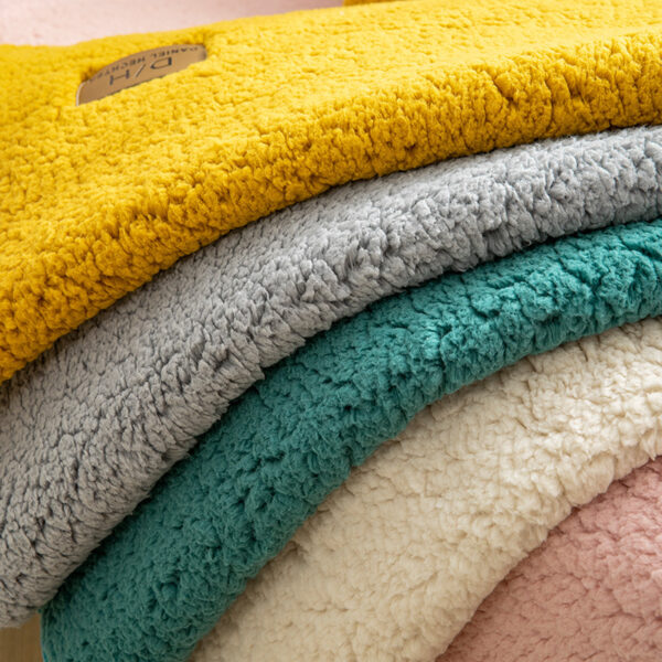 Modern Solid Color Winter Lamb Wool Sofa Towel Thicken Plush Soft