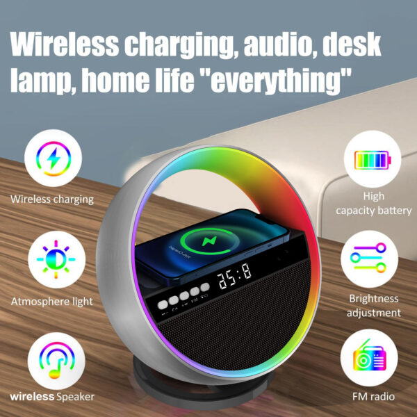 Multifunction RGB Night Light Wireless Charger Bluetooth-compatible