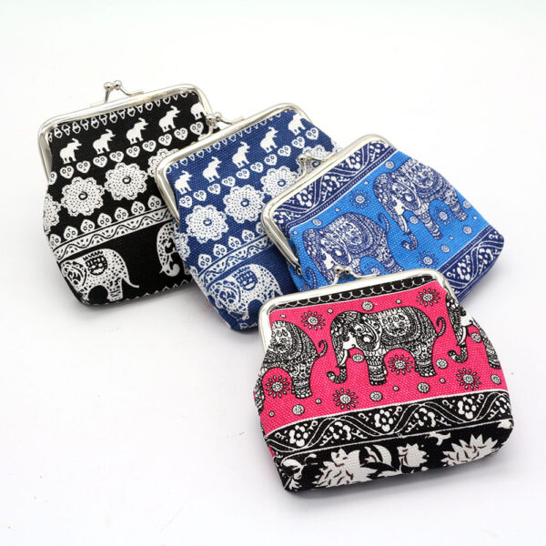 National Wind Zero Wallet Canvas Stamp Coin Package for Lady Elephant National Wind Zero Wallet Canvas Stamp Coin Package for Lady Elephant