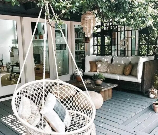 Nordic Style Round Hammock Outdoor Indoor Dormitory Bedroom Hanging