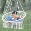 Nordic Style Round Hammock Outdoor Indoor Dormitory Bedroom Hanging