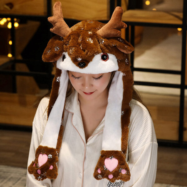 Novel Movable Christmas Hat Winter Cute Santa Claus Snowman Elk Novel Movable Christmas Hat Winter Cute Santa Claus Snowman Elk