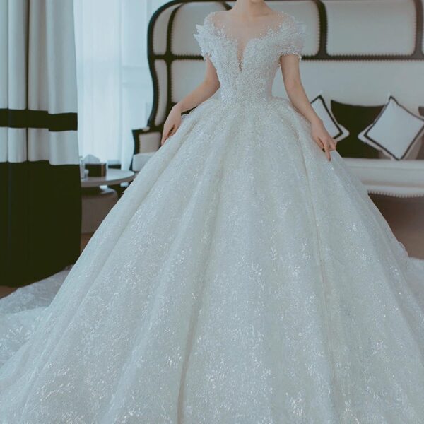 Off Shoulder French Main Wedding Dress Off Shoulder French Main Wedding Dress