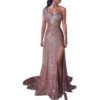 One-shoulder Sleeveless Bronzing Split Dress One-shoulder Sleeveless Bronzing Split Dress
