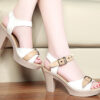 One Word Buckle Waterproof Platform All-match Sandals
