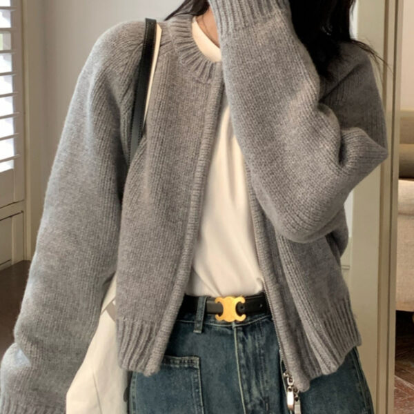 Orange Zipper Sweater Cardigan for Women Orange Zipper Sweater Cardigan for Women