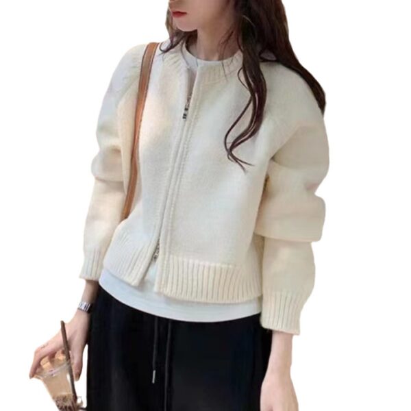 Orange Zipper Sweater Cardigan for Women Orange Zipper Sweater Cardigan for Women
