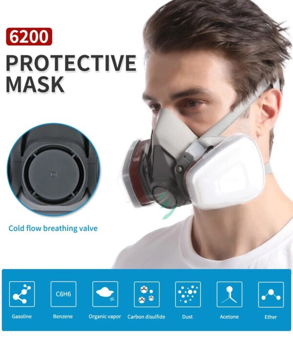 Original 6200 Reusable Respirator Half Face Cover Gas Mask Original 6200 Reusable Respirator Half Face Cover Gas Mask