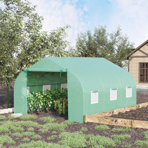 Outdoor Walk-in Tunnel Greenhouse 11.5 X 10 X 6.5 with Roll-up Windows Outdoor Walk-in Tunnel Greenhouse 11.5 X 10 X 6.5 with Roll-up Windows