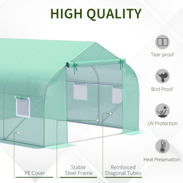 Outdoor Walk-in Tunnel Greenhouse 11.5 X 10 X 6.5 with Roll-up Windows Outdoor Walk-in Tunnel Greenhouse 11.5 X 10 X 6.5 with Roll-up Windows